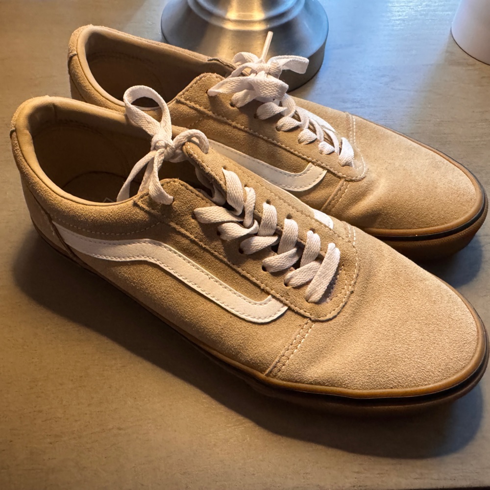 Vans Tan and White Sneakers